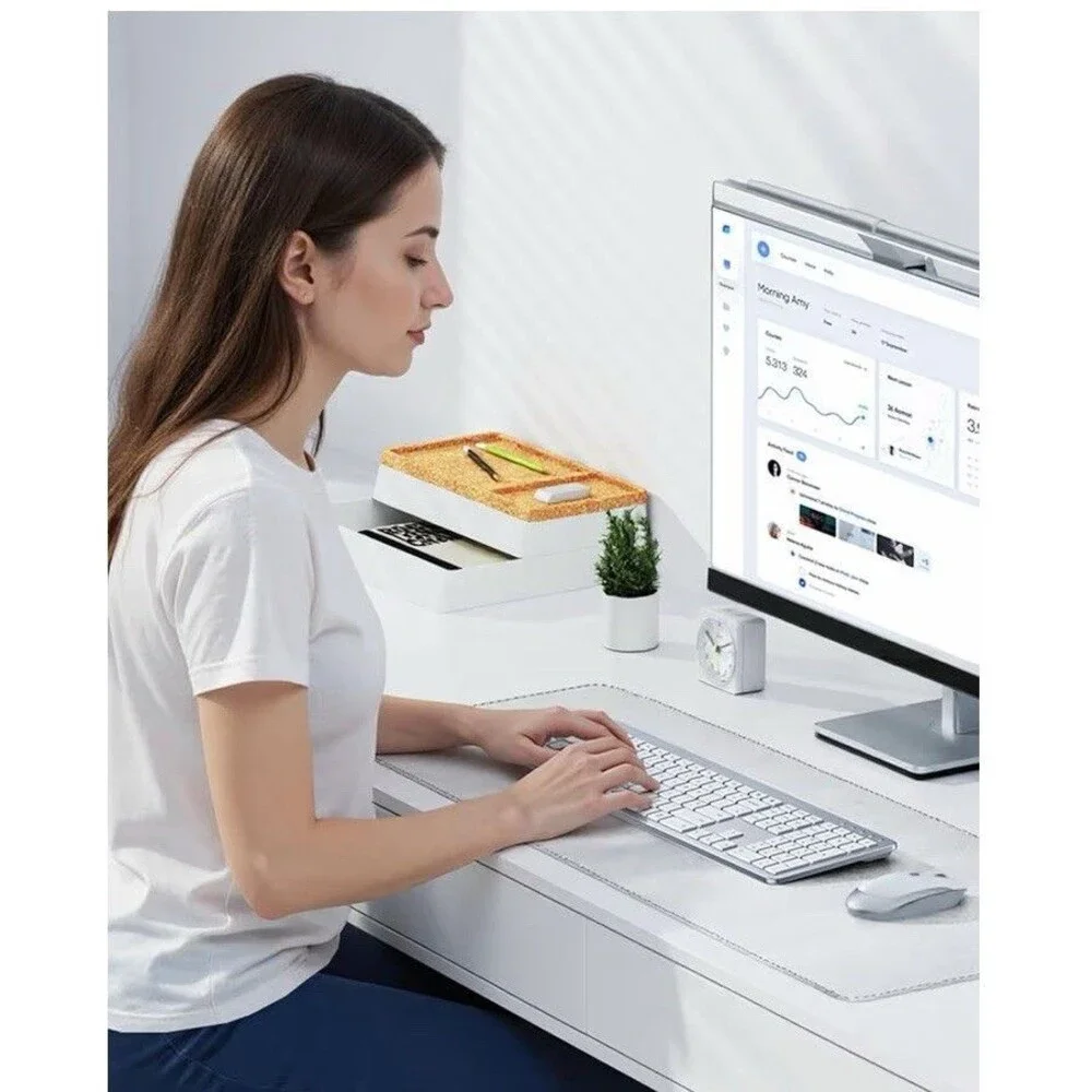 Combo Wireless Keyboard & Mouse, Slim Thin, Quiet, Full-Size Adjustable DPI 2.4G